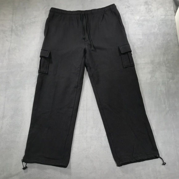 Guide Gear Cargo Sweatpants Mens Extra Large Black Baggy Loose Hip Hop Y2K VTG - Picture 2 of 12